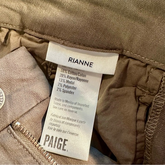 NWOT PAIGE ‘Rianne’ High-Waisted Cuff Jeans in “Seaweed Green” Size 23 - Picture 8 of 16